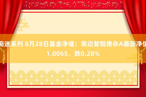 痴迷系列 8月28日基金净值：南边智锐搀杂A最新净值1.0065，跌0.28%